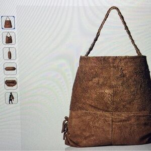 Latico Raw Suede Cowgirl Brown Hobo Bag